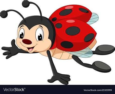 Cartoon Ladybug Flying Royalty Free Vector Image