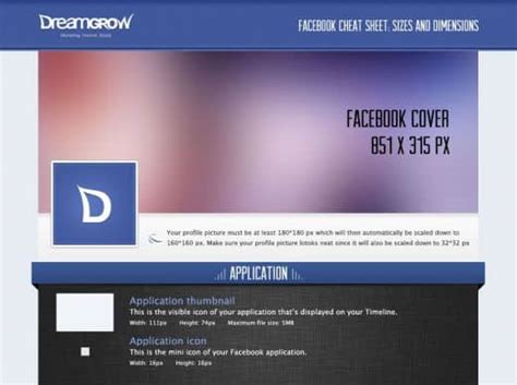 Facebook Cheat Sheet Sizes And Dimensions Dreamgrow Content