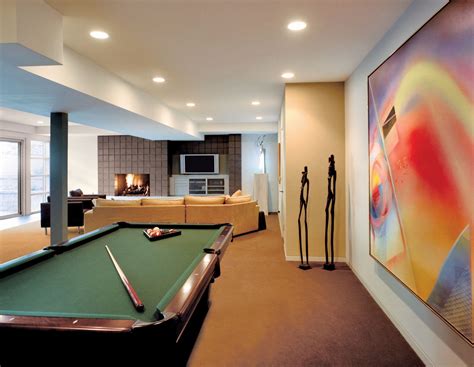 Recreation Room With Modern Art Luxe Interiors Design