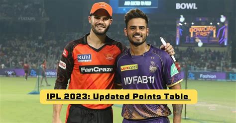 updated ipl 2023 points table orange cap and purple cap after srh vs kkr anewswire