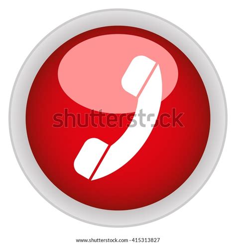 Phone Icon Red Glossy Round Button Stock Vector Royalty Free
