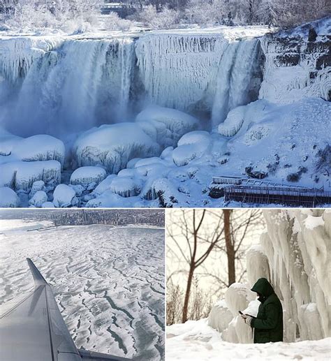 Amazing Stories Around The World Niagara Falls Partially Freezes As Deadly Polar Vortex Hits