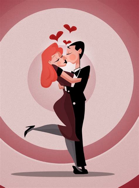 Man And Woman Retro Cartoon On Behance Retro Cartoons Valentines