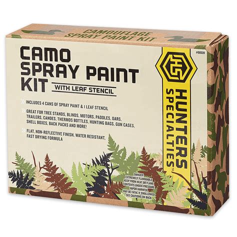 Camo Permanent Spray Paint Kit With Stencil Survival