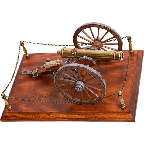 1857 Us Civil War Cannon Replica With Wooden Base
