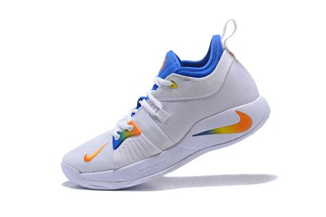 Nike footwear designer tony hardman continued the evolution of paul george's signature line with the pg 3. Nike PG 2 White Blue Orange Paul George Basketball Shoes