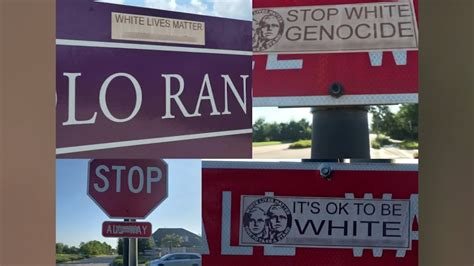 stickers with slogans tied to white supremacy spotted on signs in fulshear neighborhood abc13