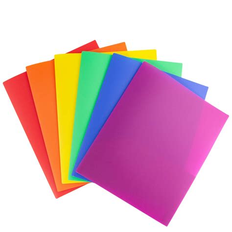 Buy Dunwell Colored Plastic Folders With Pockets Assorted 6 Colors