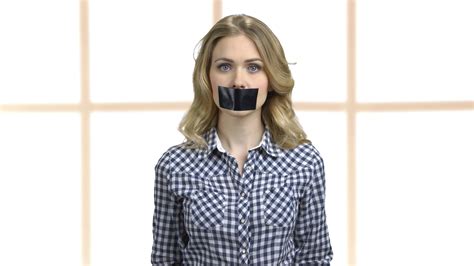 Woman Protester With Taped Mouth Stock Footage Sbv 346486026 Storyblocks