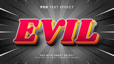 Premium Psd Evil 3d Editable Text Effect With Evil And Monster Text Style