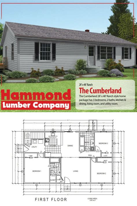 The Cumberland Is A 28x48 Ranch Style Home Package That Has 3
