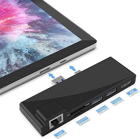 Portable Dock For Surface Pro 456 Usb Hub Docking Station With 1000m
