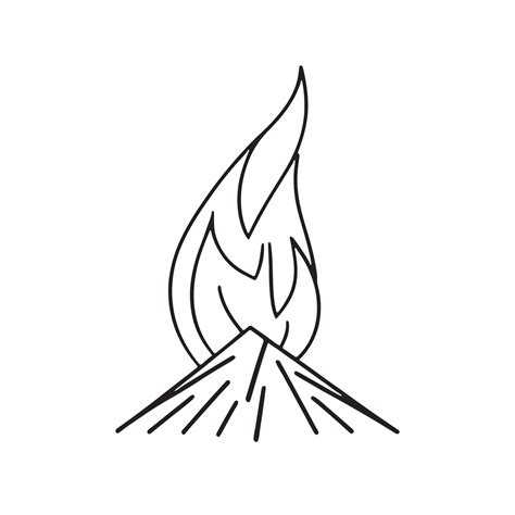 Simple Hand Drawn Bonfire Outline In Flat Design 20270860 Vector Art At