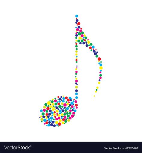 Dotted Colorful Music Note Royalty Free Vector Image