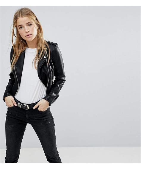 miss selfridge（ミスセルフリッジ）の「miss selfridge faux leather biker jacket in black（ライダースジャケット）」 wear