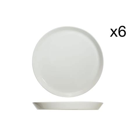 Lot De Assiettes Plates En Porcelaine Blanc D Cm Oslo Maisons