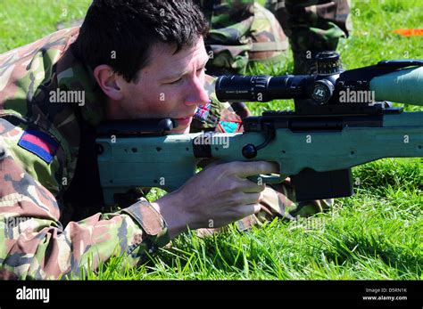 British Sniper With Ai L115a3 Sniper Rifle Stock Photo Alamy