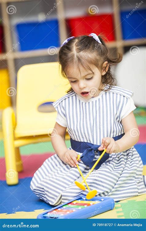 Little Girl Playing A Xylophone Stock Image Image Of Singing