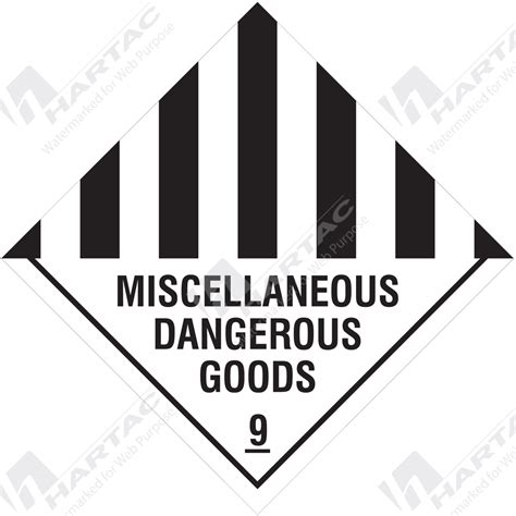 HS7024 Hazchem Hazardous Goods Labels Miscellaneous Dangerous