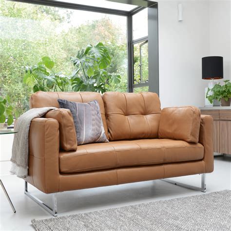 Free delivery over £40 to most of the uk great selection excellent customer service find everything for a beautiful home. Paris Leather Two Seater Sofa Natural Tan | dwell