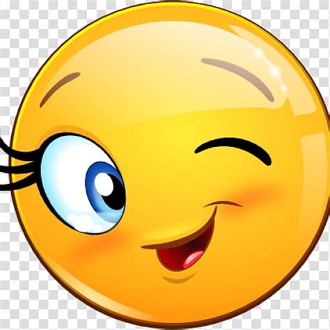 Wink Emoji Emoticon Smiley Flirting Face Transparent Background Png