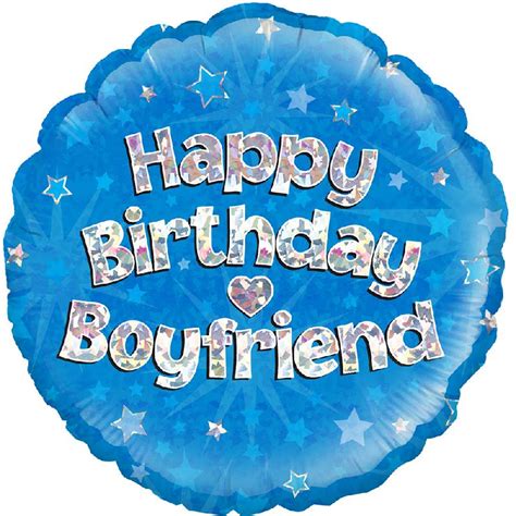 Happy Birthday Boyfriend Blue 18 Foil Helium Balloon