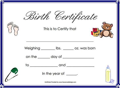 Birth Certificate Template 44 Free Word Pdf Psd Format Download