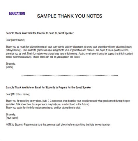 8 Professional Thank You Note Templates For Free Download Sample
