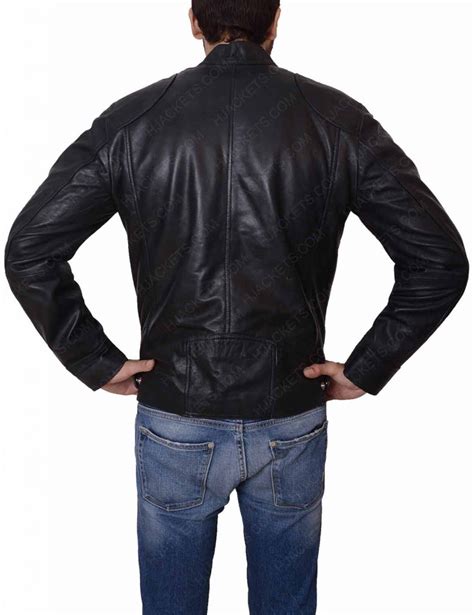 Slimfit Mens Black Casual Leather Jacket Hjackets