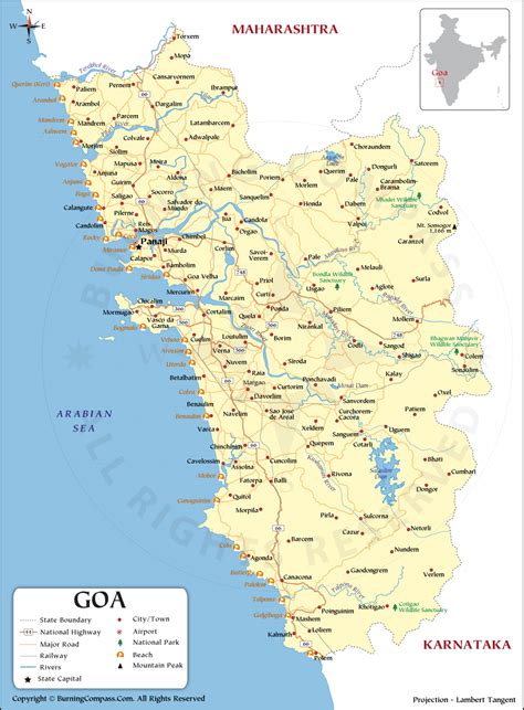 Map Of Goa Goa Maps Tourist Map Of Goa Goa City Map G