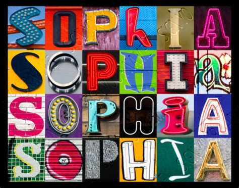 sophia name poster featuring photos of actual sign letters ebay