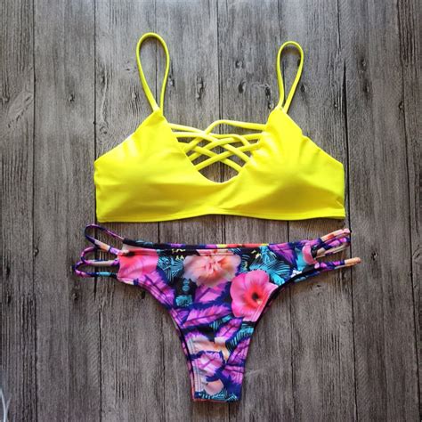 2018 Swimwear Mini Micro Bikini Brazilian Swimwear Women Padded Bandage Swimsuit Beachwear