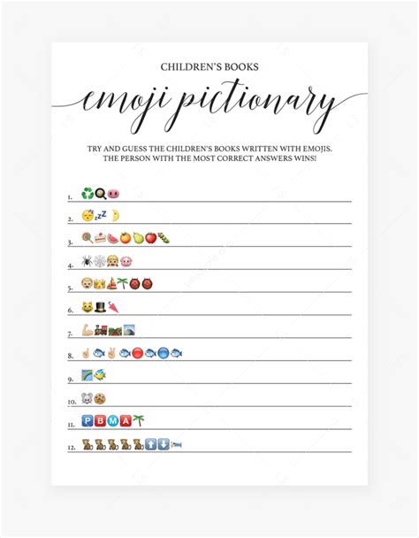 Gender Neutral Baby Shower Emoji Pictionary Printable And Virtual