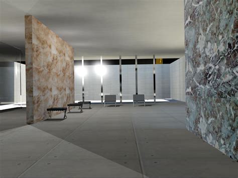 The barcelona pavilion as you've never seen it before: Autodesk 3DS Max: Interior of Barcelona Pavilion