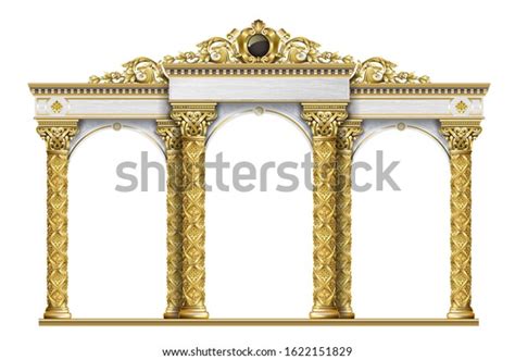 Golden Luxury Classic Arch Columns Portal Stock Vector Royalty Free 1622151829