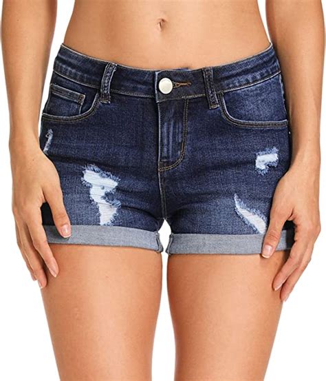 Hocaies Juniors Denim Shorts Womens Distressed Denim Pants Jeans Shorts