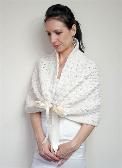 White Bridal Bolero Wedding Shrug Lace Elegant Crochet Bolero Jacket
