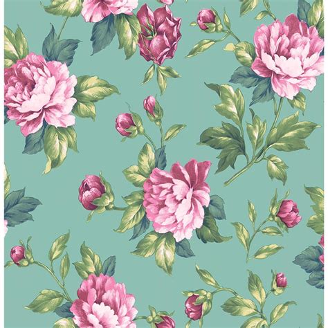 2734 003505 Brewster 2734 003505 Catherine Green Floral Wallpaper