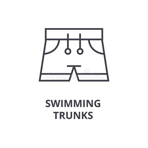 Men`s Trunks Vector Thin Line Stroke Icon Men`s Trunks Outline
