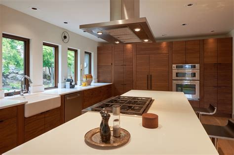 The counter and cabinet are packed on one wall. Glam/Mod Mid-Century Kitchen - Midcentury - Kitchen ...