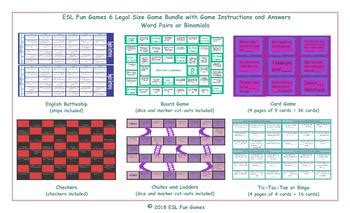 Word Pairs Or Binomials English Legal Text Game Bundle Tpt