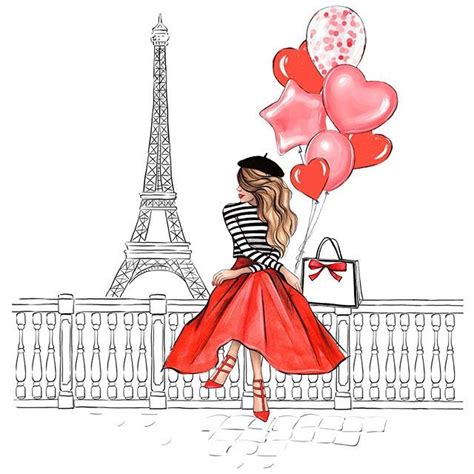 Lalana Arts Fashion Wall Art Paris Illustration Girly Art