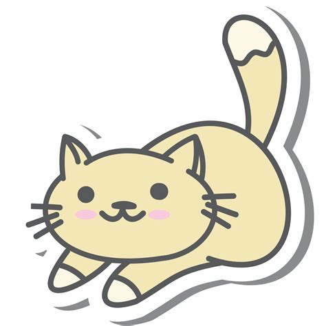 Aesthetic Cat Sticker Various Poses PNG