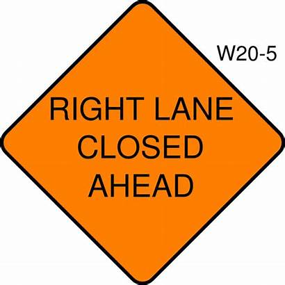 Lane Closed Ahead Left Right Clip Lanes
