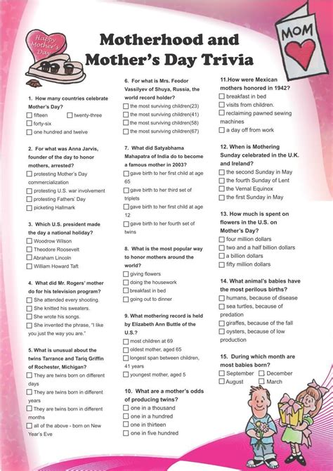 Printable Mother S Day Games