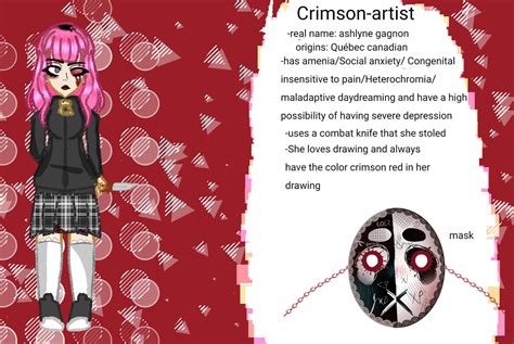 My Creepypasta Crimson Artist By Hopelessjairichi On Deviantart