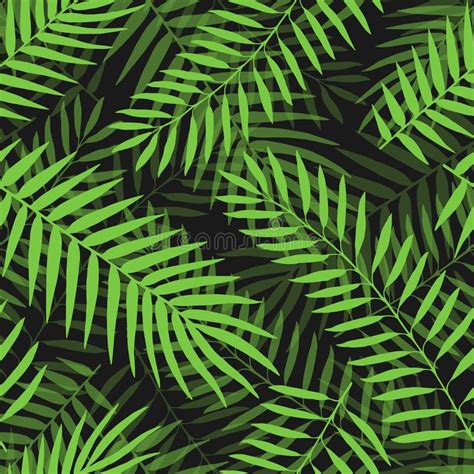 Tropical Palm Leaves Jungle Leaves Seamless Vector Floral Pattern