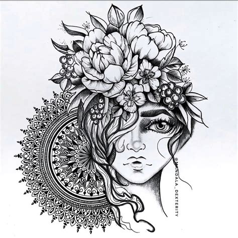 Want to discover art related to simplemandala? Simple girl mandala in 2020 | Mandala drawing, Art ...