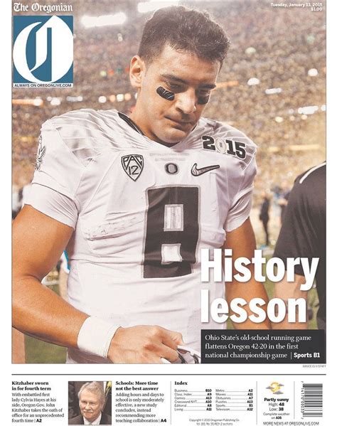 The Cover Of The Oregonian Buckeyes Football Ohio State Football Ohio