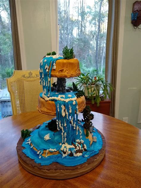 Assembling A Waterfall Landscape Cake Yeners Way